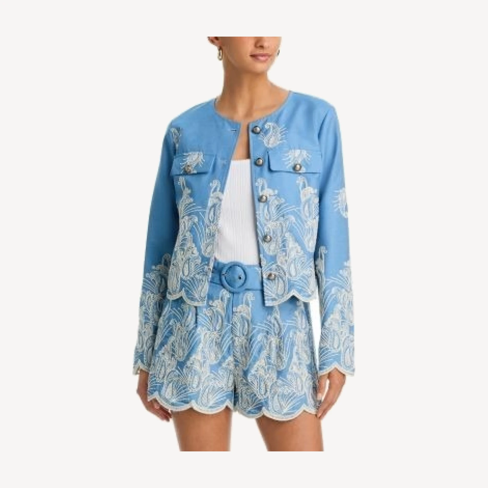 Aqua Embordered Blazer - Exclusive