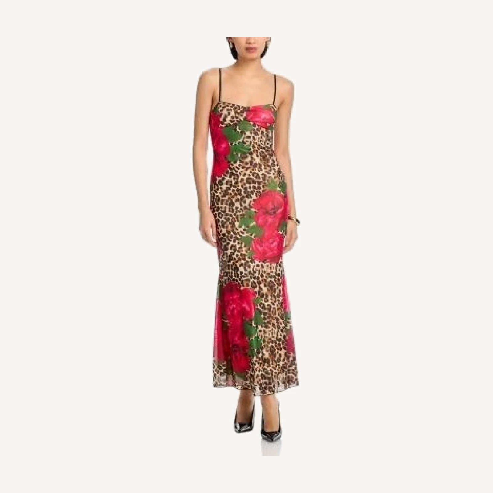 Aqua Leopard Mesh Maxi Dress - Exclusive