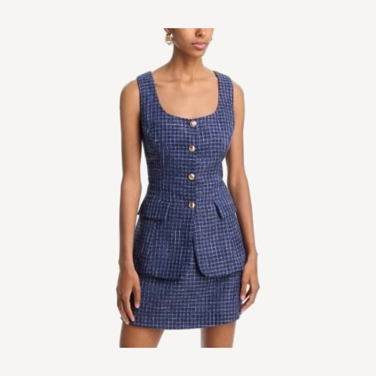 Aqua Tweed Mini Dress - Exclusive
