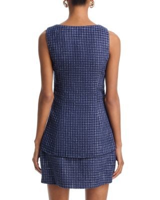 Aqua Tweed Mini Dress - Exclusive