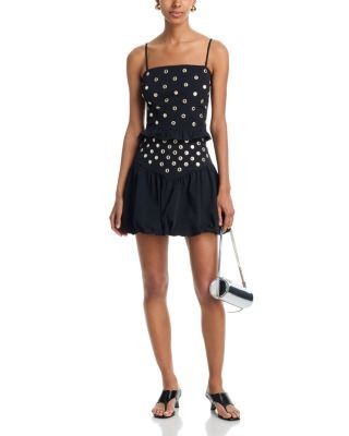 Aqua Mirror Trim Peplum Top - Exclusive