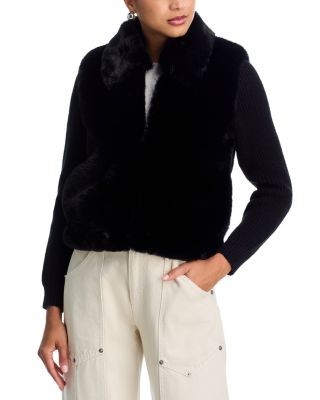 Aqua Faux Fur Cardigan - Exclusive