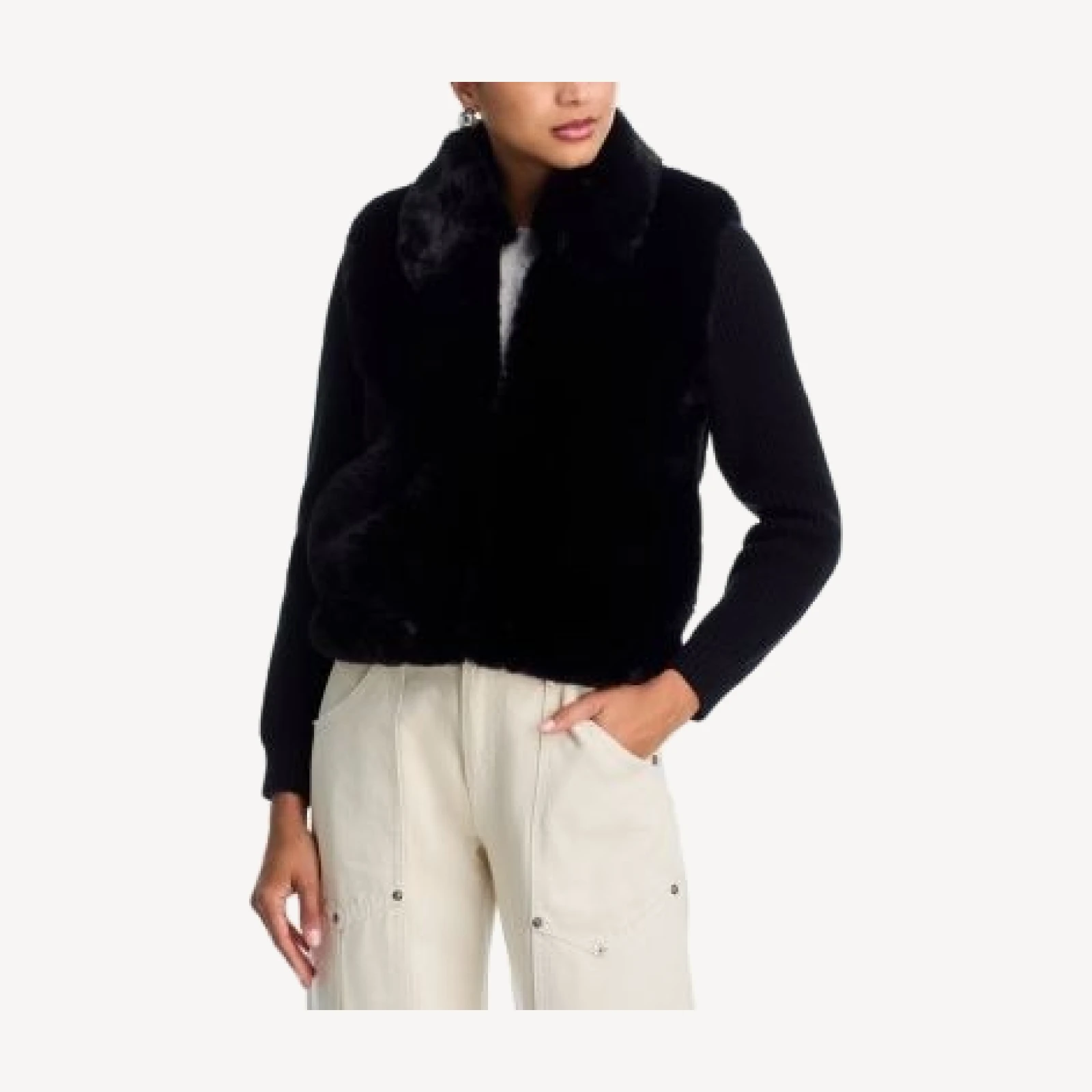 Aqua Faux Fur Cardigan - Exclusive