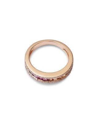 Bloomingdale's Fine Collection Rainbow Sapphire & Diamond Band in 14K Rose Gold
