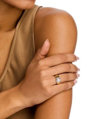 Bloomingdale's Fine Collection Diamond Band Ring in 14K White & Yellow Gold, 0.25 tcw