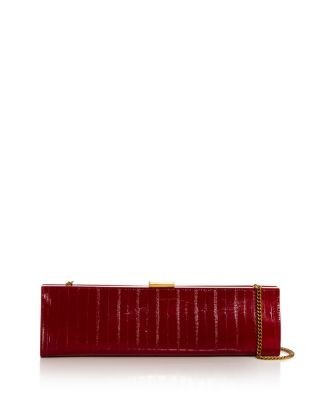 Aqua Small Embossed Leather East West Clutch - Exclusive