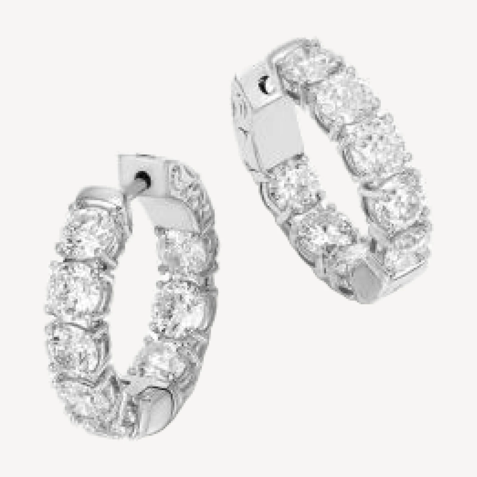 Bloomingdale's Fine Collection Luxe Collection Certified Lab Grown Diamond Inside Out Hoop Earrings in 14K White Gold, 6.0 tcw