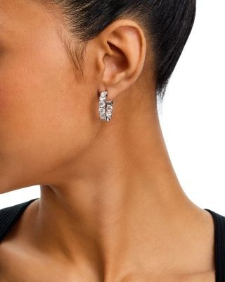 Bloomingdale's Fine Collection Luxe Collection Certified Lab Grown Diamond Inside Out Hoop Earrings in 14K White Gold, 6.0 tcw