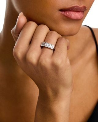 Bloomingdale's Fine Collection Luxe Collection Certified Lab Grown Diamond Emerald Cut Band in Platinum, 3.0 tcw