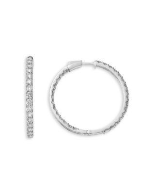 Bloomingdale's Fine Collection Diamond Inside Out Hoop Earrings in 14K White Gold, 5.0 tcw