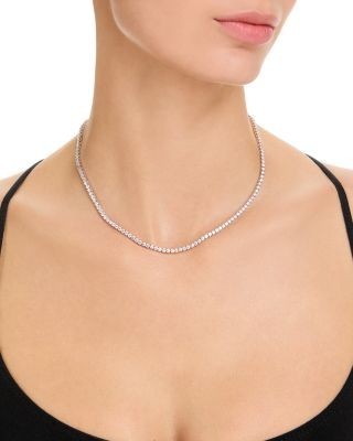 Bloomingdale's Fine Collection Luxe Collection Certified Diamond Tennis Necklace in 14K Gold, 10.0 tcw