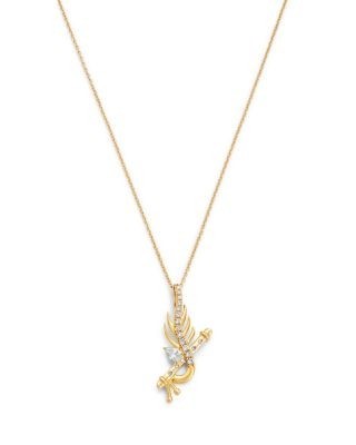 Bloomingdale's Fine Collection Diamond Lord Krishna Flute Necklace in 14K Yellow Gold, 0.25 tcw