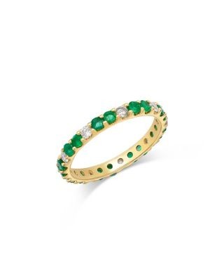 Bloomingdale's Fine Collection Precious Gemstone & Diamond Eternity Band in 14K Yellow Gold