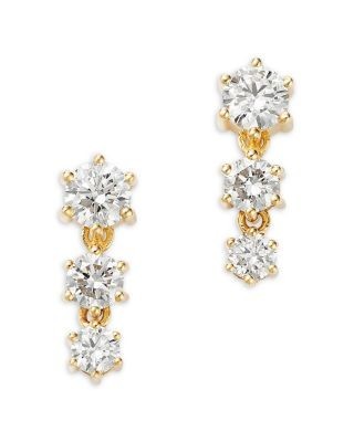 Bloomingdale's Fine Collection Certified Diamond Graduated Drop Earrings in 14K Gold, 1.0 tcw