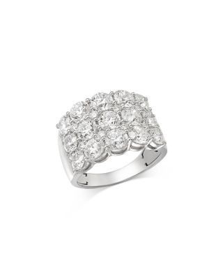Bloomingdale's Fine Collection Luxe Collection Certified Diamond Multirow Statement Ring in 14K White Gold, 5.0 tcw