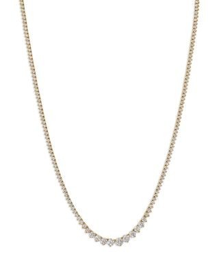 Bloomingdale's Fine Collection Certified Diamond Graduated Tennis Necklace in 14K Gold, 7.0 tcw