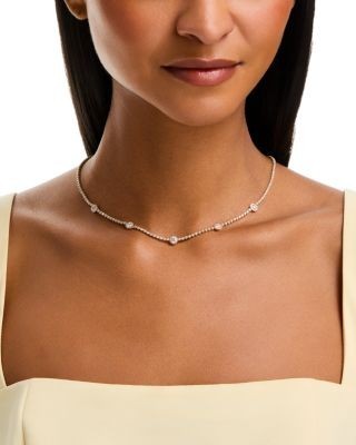 Bloomingdale's Fine Collection Diamond Station Tennis Necklace in 14K Yellow Gold, 3.75 tcw