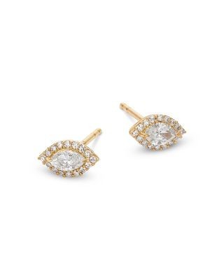 Bloomingdale's Fine Collection Diamond Marquise Shaped Halo Stud Earrings in 14K Yellow Gold, 0.30 tcw