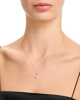 Bloomingdale's Fine Collection Diamond Marquise Shaped Halo Pendant Necklace in 14K Yellow Gold, 0.15 tcw