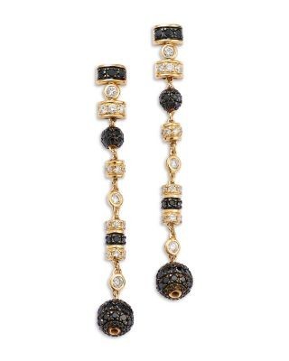 Bloomingdale's Fine Collection Black & White Diamond Drop Earrings in 14K Yellow Gold, 1.50 tcw