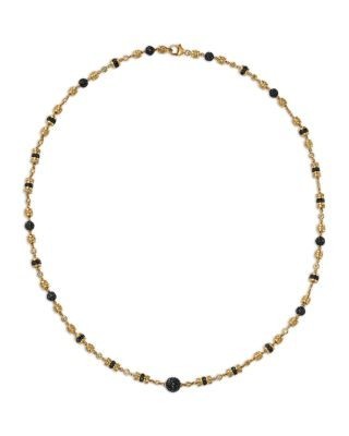 Bloomingdale's Fine Collection Black & White Diamond Pave Station Necklace in 14K Yellow Gold, 3.5 tcw