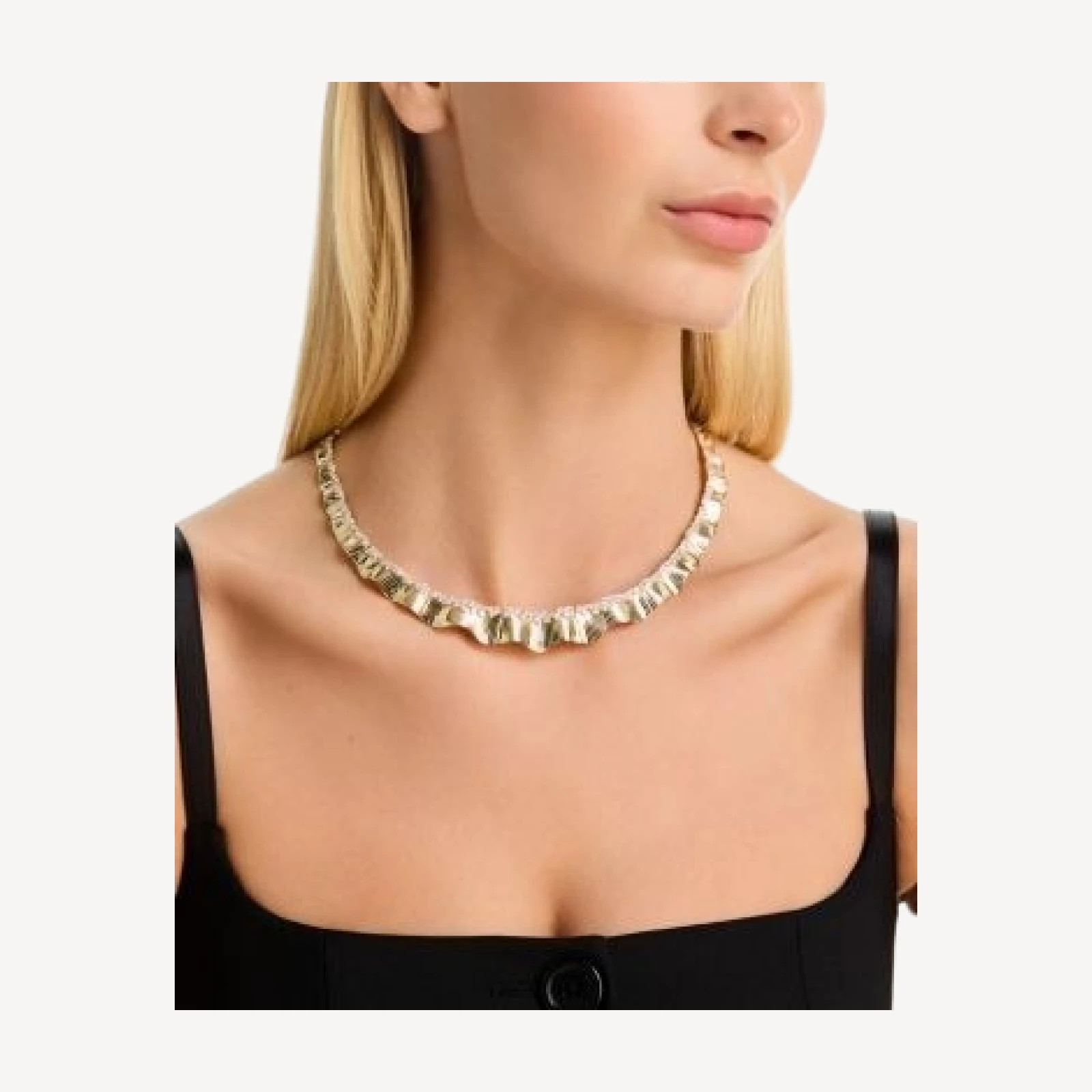 Bloomingdale's Fine Collection Luxe Collection Diamond Textured Collar Necklace in 14K Yellow Gold, 4.5 tcw