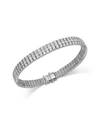 Bloomingdale's Fine Collection Luxe Collection Diamond Multi-Row Tennis Bracelet in 14K White Gold, 10.0 tcw