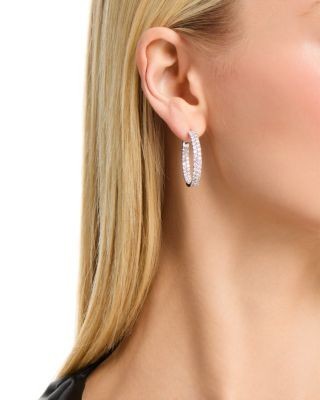 Bloomingdale's Fine Collection Diamond Inside Out Double Hoop Earrings in 14K White Gold, 3.0 tcw