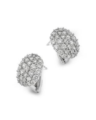Bloomingdale's Fine Collection Diamond Pave Cluster Statement Earrings in 14K White Gold, 3.0 tcw
