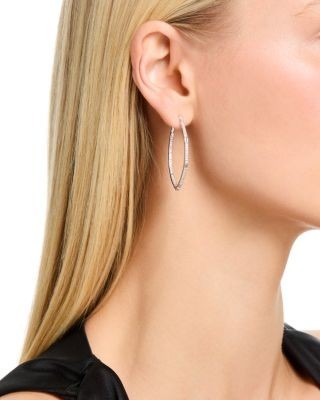 Bloomingdale's Fine Collection Diamond Inside Out Hoop Earrings in 14K White Gold, 1.0 tcw