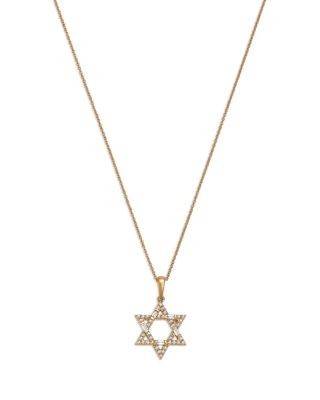 Bloomingdale's Fine Collection Diamond Star of David Pendant Necklace in 14K Gold, 0.25 tcw