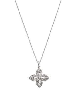 Bloomingdale's Fine Collection Diamond Pave Pendant Necklace in 14K White Gold, 0.33 tcw