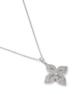Bloomingdale's Fine Collection Diamond Pave Pendant Necklace in 14K White Gold, 0.33 tcw