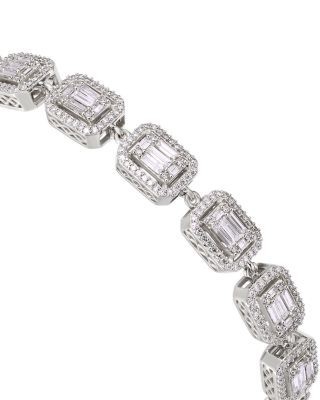 Bloomingdale's Fine Collection Diamond Mixed Cut Link Bracelet in 14K White Gold, 3.0 tcw