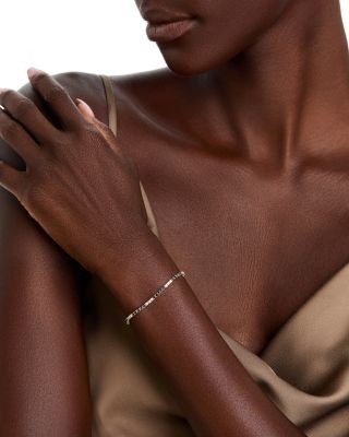 Bloomingdale's Fine Collection Diamond & Blue Sapphire Tennis Bracelet in 14K Yellow Gold