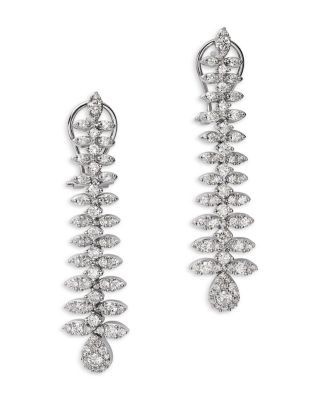 Bloomingdale's Fine Collection Diamond Floral Drop Earrings in 14K White Gold, 2.0 tcw