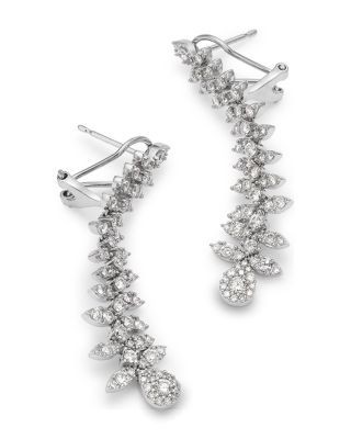 Bloomingdale's Fine Collection Diamond Floral Drop Earrings in 14K White Gold, 2.0 tcw