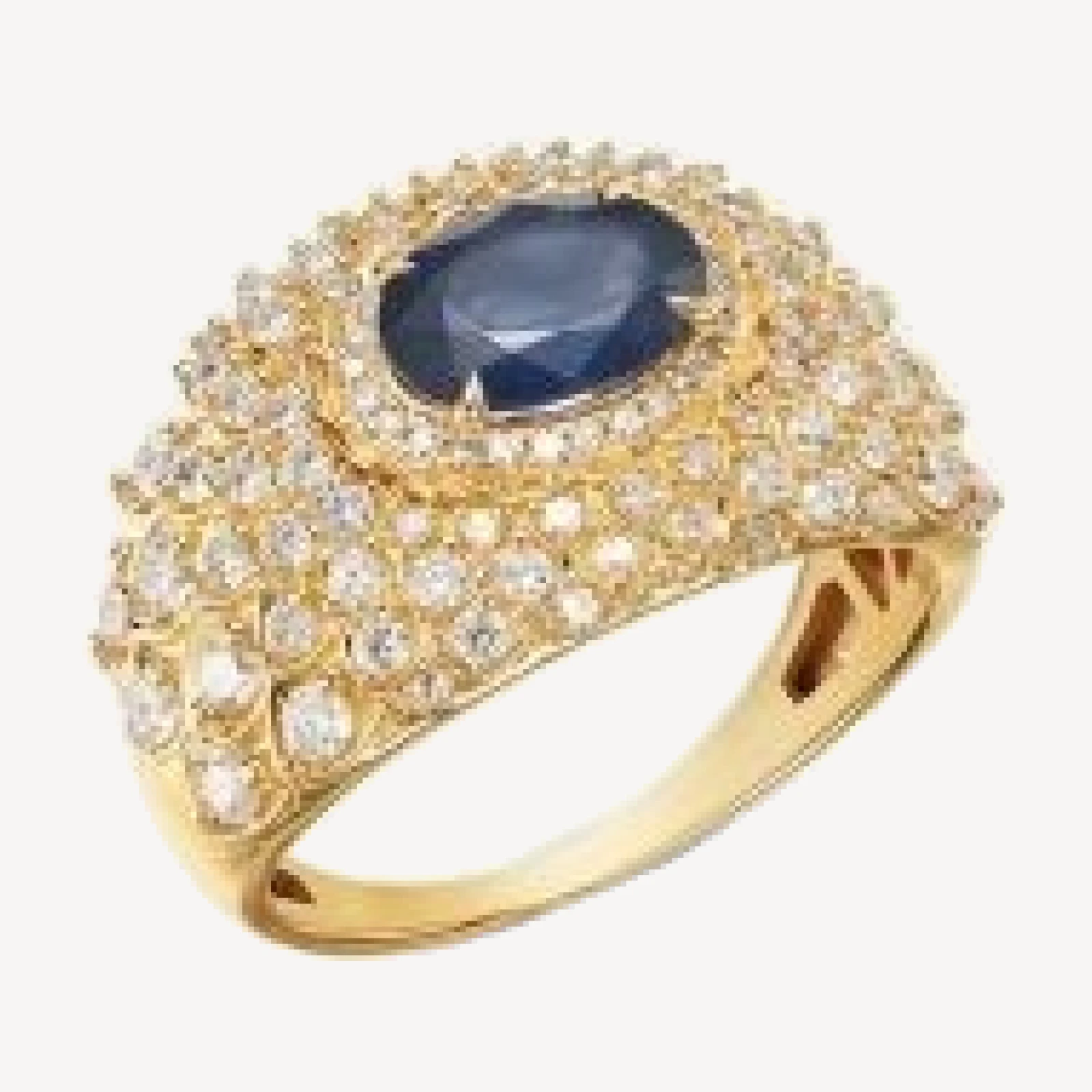 Bloomingdale's Fine Collection Diamond & Sapphire Statement Ring in 14K Yellow Gold