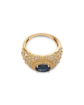 Bloomingdale's Fine Collection Diamond & Sapphire Statement Ring in 14K Yellow Gold