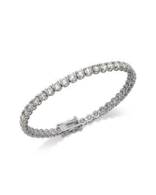 Bloomingdale's Fine Collection Luxe Collection Diamond Four Prong Tennis Bracelet in 14K White Gold, 10.0 tcw