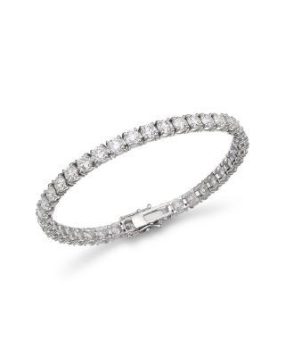 Bloomingdale's Fine Collection Luxe Collection Diamond Four Prong Tennis Bracelet in 14K White Gold, 12.0 tcw