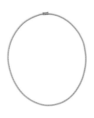 Bloomingdale's Fine Collection Diamond Three Prong Tennis Necklace in 14K White Gold, 3.0 tcw