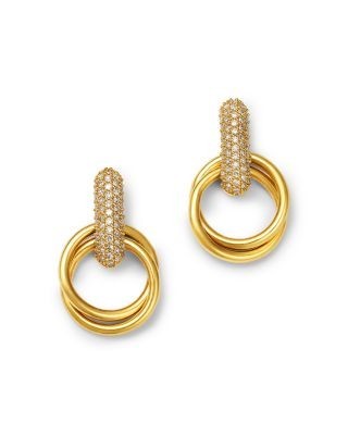 Bloomingdale's Fine Collection Diamond Pave Door Knocker Earrings in 14K Yellow Gold, 0.50 tcw