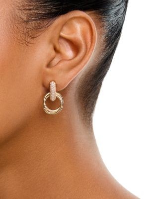 Bloomingdale's Fine Collection Diamond Pave Door Knocker Earrings in 14K Yellow Gold, 0.50 tcw