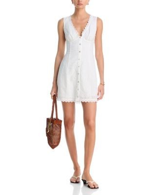 Aqua Eyelet Mini Dress - Exclusive