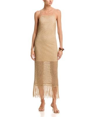 Aqua Shine Crochet Maxi Dress - Exclusive
