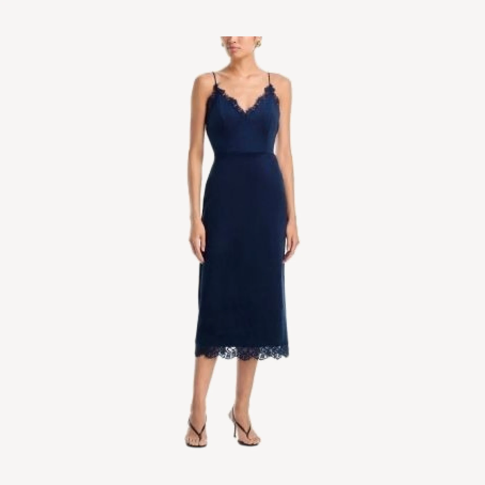 Aqua Faux Suede Lace Trim Slip Dress - Exclusive
