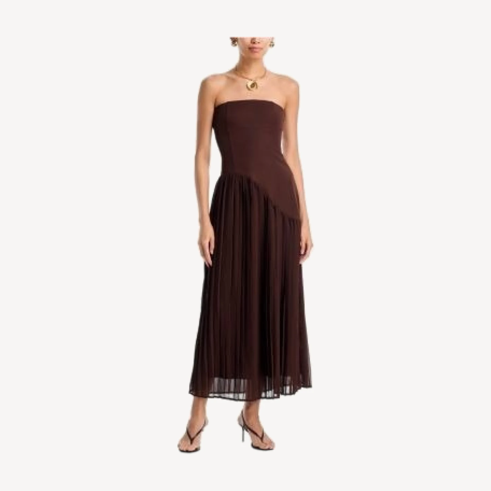 Aqua Strapless Curved Seam Maxi Dress - Exclusive