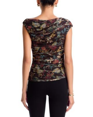 Aqua Draped Mesh Sleeveless Top - Exclusive