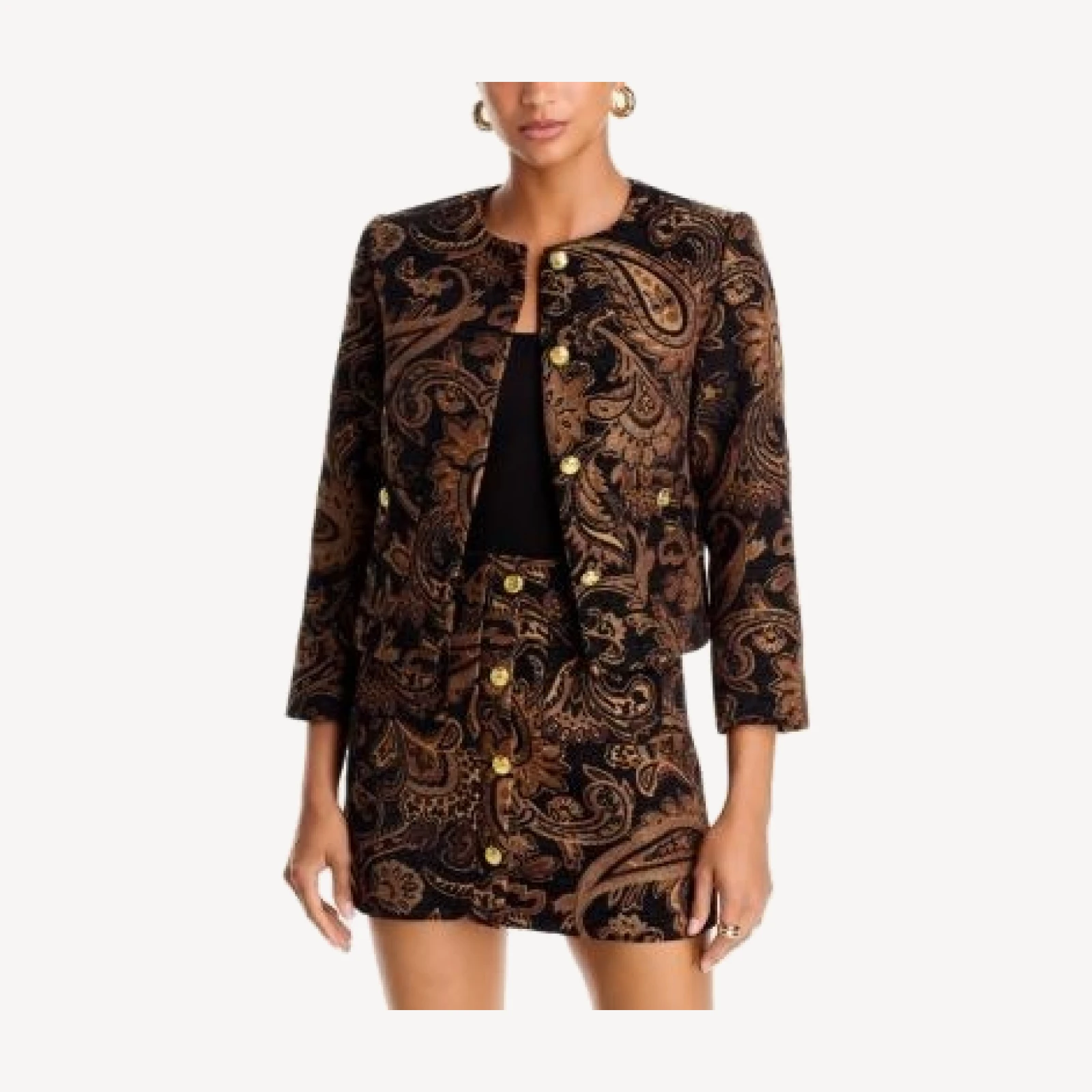 Aqua Paisley Brocade Jacket - Exclusive